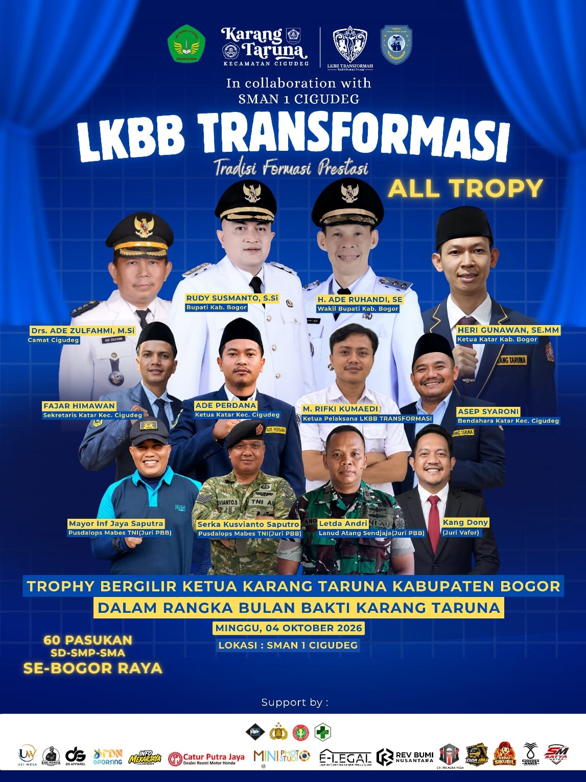 50 Pasukan Paskibra Bersiap! Trophy Bergilir Ketua Karang Taruna Kabupaten Bogor Jadi Incaran